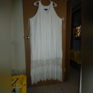 Lane Bryant size 22/24 white lace overlay dress, never worn.